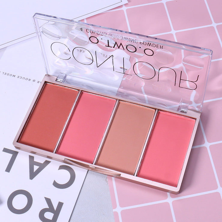 O.TWO.O 4 Color Grooming Contour Blusher Powder Pallet