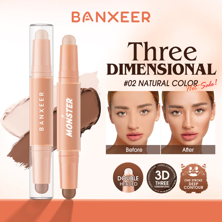 Banxeer Contour Stick 4 Color 2 IN 1 Bronzer Stick Face Shading Stick