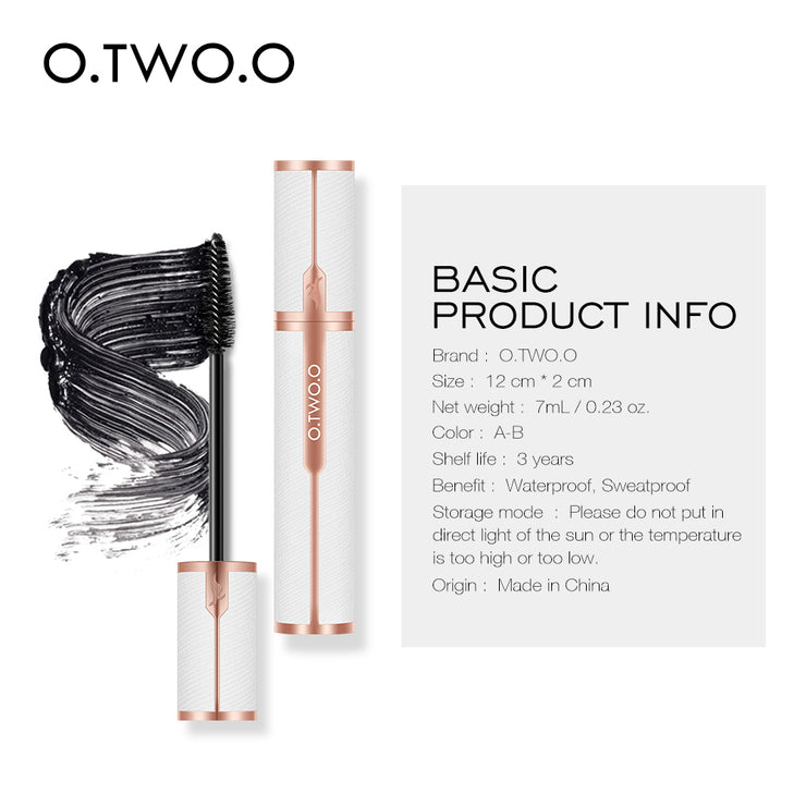 O.TWO.O Hot sales Waterproof 3D silk fiber mascara with white leather tube design