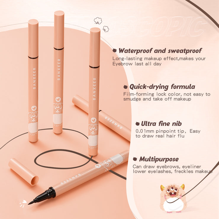 BANXEER Liquid Eyebrow Pencil Waterproof Long Lasting Microblading Tint For Eyebrows Ultra Fine Brown Eye Brow Liner Pen Makeup