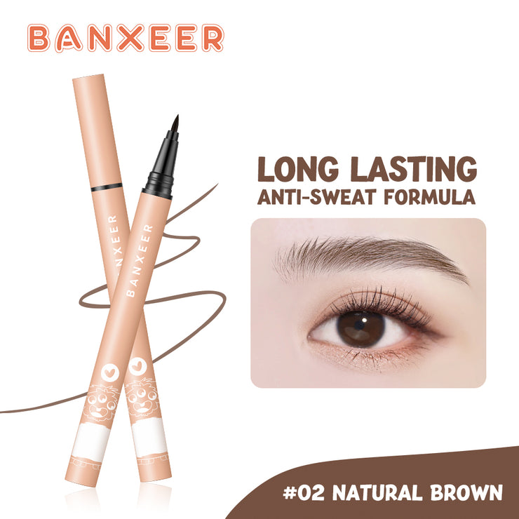 BANXEER Liquid Eyebrow Pencil Waterproof Long Lasting Microblading Tint For Eyebrows Ultra Fine Brown Eye Brow Liner Pen Makeup