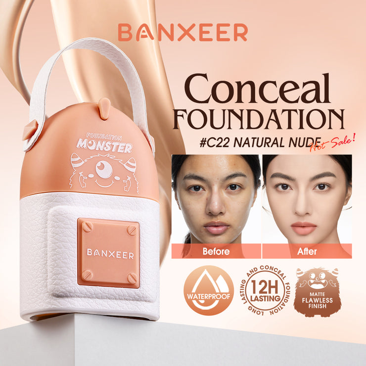 BANXEER Matte Liquid Foundation Oil Control Waterproof Full Coverage Facial Natural Concealer Base Makeup Cosmetics