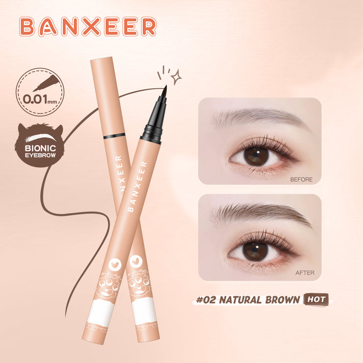 BANXEER Liquid Eyebrow Pencil Waterproof Long Lasting Microblading Tint For Eyebrows Ultra Fine Brown Eye Brow Liner Pen Makeup