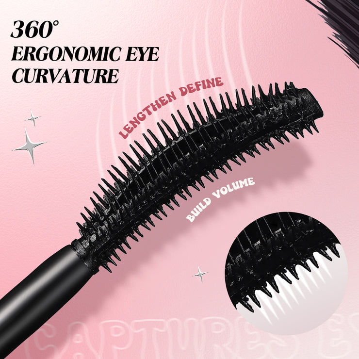 HKHO Thin Brush Head Mascara Waterproof Long Lasting Curly Durable Non-smudging Eye Makeup