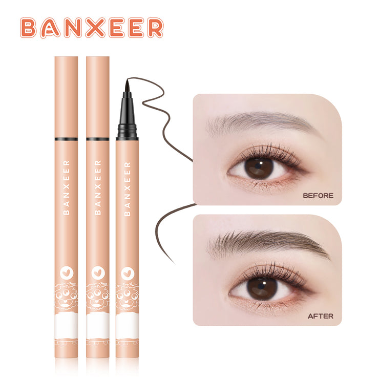 BANXEER Liquid Eyebrow Pencil Waterproof Long Lasting Microblading Tint For Eyebrows Ultra Fine Brown Eye Brow Liner Pen Makeup