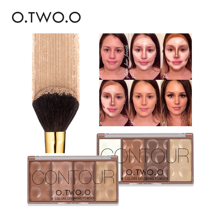 O.TWO.O 4 Color Grooming Contour Blusher Powder Pallet